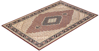 Traditional Mogul Red Wool Area Rug 6' 2" x 9' 5" - Solo Rugs