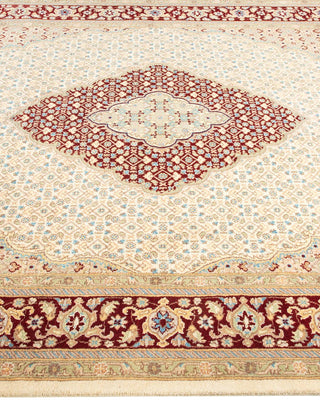 Traditional Mogul Ivory Wool Area Rug 6' 1" x 9' 5" - Solo Rugs