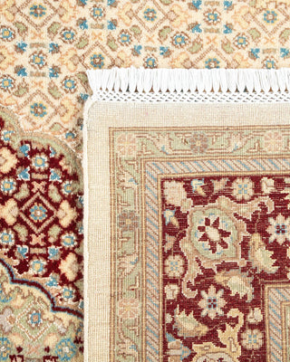 Traditional Mogul Ivory Wool Area Rug 6' 1" x 9' 5" - Solo Rugs