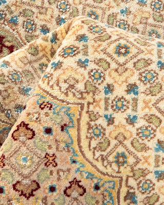Traditional Mogul Ivory Wool Area Rug 6' 1" x 9' 5" - Solo Rugs