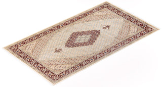 Traditional Mogul Ivory Wool Area Rug 6' 1" x 9' 5" - Solo Rugs