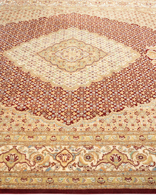 Traditional Mogul Red Wool Area Rug 6' 8" x 9' 9" - Solo Rugs