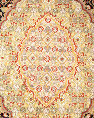 Traditional Mogul Ivory Wool Area Rug 6' 8" x 10' 0" - Solo Rugs