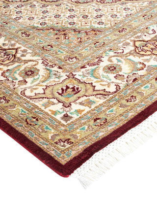 Traditional Mogul Red Wool Area Rug 6' 8" x 9' 9" - Solo Rugs