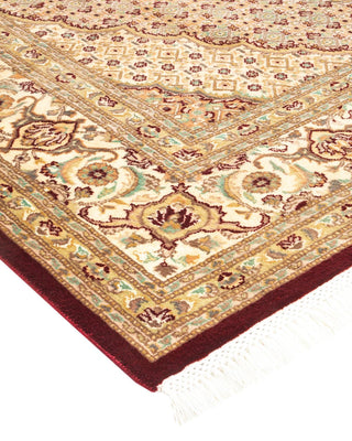 Traditional Mogul Red Wool Area Rug 6' 8" x 9' 7" - Solo Rugs