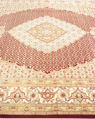 Traditional Mogul Red Wool Area Rug 6' 8" x 9' 7" - Solo Rugs