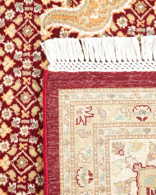 Traditional Mogul Red Wool Area Rug 6' 8" x 9' 7" - Solo Rugs