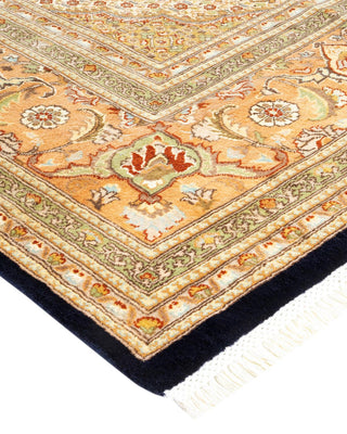Traditional Mogul Black Wool Area Rug 9' 0" x 12' 4" - Solo Rugs