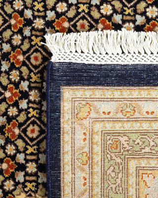 Traditional Mogul Black Wool Area Rug 9' 0" x 12' 4" - Solo Rugs