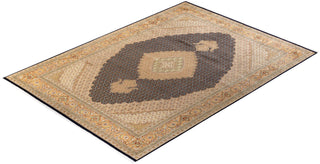 Traditional Mogul Black Wool Area Rug 9' 0" x 12' 4" - Solo Rugs