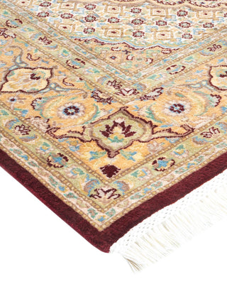 Traditional Mogul Orange Wool Area Rug 5' 8" x 8' 0" - Solo Rugs