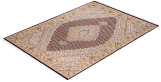 Traditional Mogul Orange Wool Area Rug 5' 8" x 8' 0" - Solo Rugs