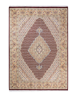 Traditional Mogul Orange Wool Area Rug 5' 8" x 8' 0" - Solo Rugs