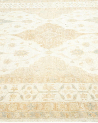Contemporary Eclectic Ivory Wool Area Rug 5' 10" x 13' 4" - Solo Rugs