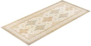 Contemporary Eclectic Ivory Wool Area Rug 5' 10" x 13' 4" - Solo Rugs