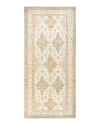 Contemporary Eclectic Ivory Wool Area Rug 5' 10" x 13' 4" - Solo Rugs