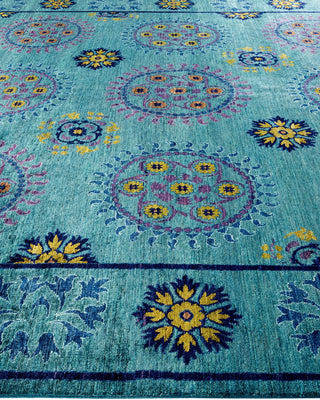 Suzani, One-of-a-Kind Handmade Area Rug - Green, 16' 8" x 9' 2" - Solo Rugs