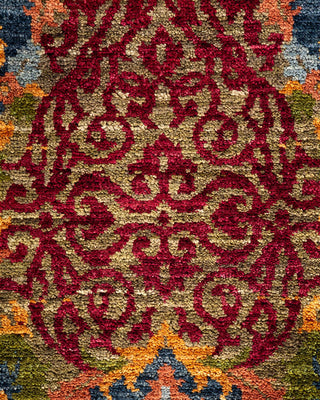 Contemporary Suzani Red Wool Area Rug 8' 0" x 9' 10" - Solo Rugs