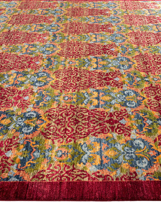 Contemporary Suzani Red Wool Area Rug 8' 0" x 9' 10" - Solo Rugs