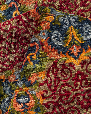 Contemporary Suzani Red Wool Area Rug 8' 0" x 9' 10" - Solo Rugs