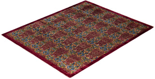 Contemporary Suzani Red Wool Area Rug 8' 0" x 9' 10" - Solo Rugs