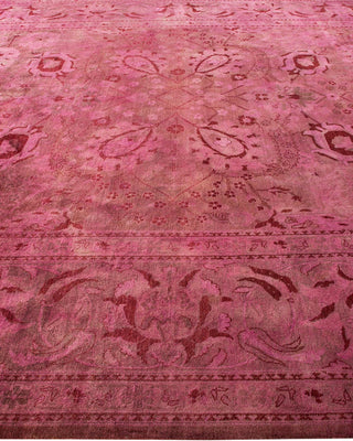 Contemporary Vibrance Pink Wool Area Rug 9' 1" x 11' 10" - Solo Rugs