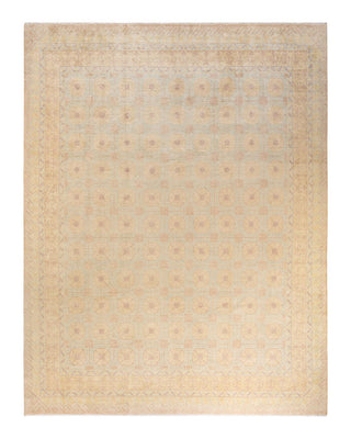 Contemporary Eclectic Ivory Wool Area Rug 9' 9" x 12' 8" - Solo Rugs