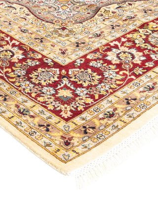 Traditional Mogul Ivory Wool Area Rug 8' 1" x 10' 5" - Solo Rugs