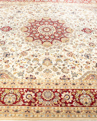 Traditional Mogul Ivory Wool Area Rug 8' 1" x 10' 5" - Solo Rugs