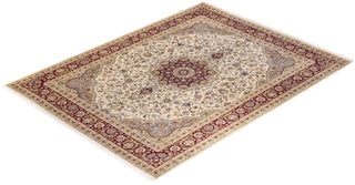 Traditional Mogul Ivory Wool Area Rug 8' 1" x 10' 5" - Solo Rugs