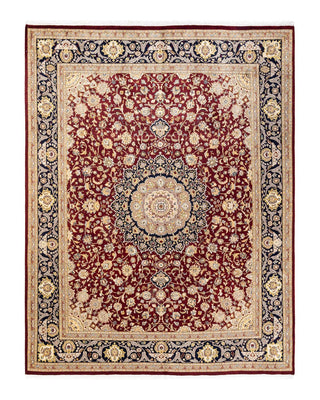 Traditional Mogul Red Wool Area Rug 8' 1" x 10' 5" - Solo Rugs