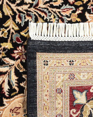 Traditional Mogul Black Wool Area Rug 8' 1" x 10' 5" - Solo Rugs