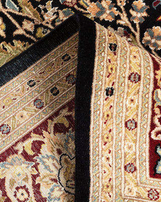 Traditional Mogul Black Wool Area Rug 8' 1" x 10' 5" - Solo Rugs