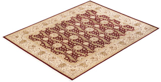 Traditional Mogul Red Wool Area Rug 8' 0" x 10' 1" - Solo Rugs