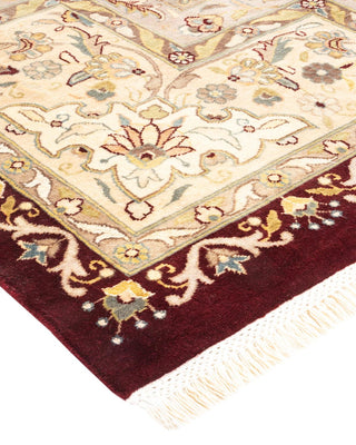 Traditional Mogul Red Wool Area Rug 9' 1" x 12' 3" - Solo Rugs