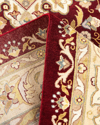 Traditional Mogul Red Wool Area Rug 9' 1" x 12' 3" - Solo Rugs