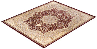 Traditional Mogul Red Wool Area Rug 9' 1" x 12' 3" - Solo Rugs