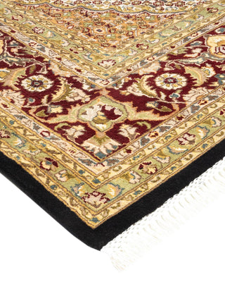 Traditional Mogul Black Wool Area Rug 8' 10" x 11' 10" - Solo Rugs