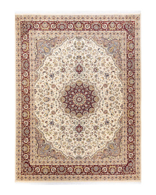 Traditional Mogul Ivory Wool Area Rug 8' 0" x 10' 5" - Solo Rugs