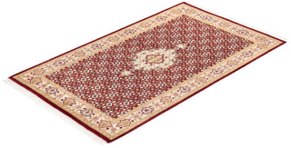Traditional Mogul Red Wool Area Rug 3' 1" x 5' 3" - Solo Rugs