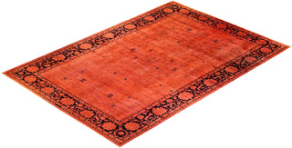 Contemporary Vibrance Orange Wool Area Rug 12' 2" x 17' 5" - Solo Rugs
