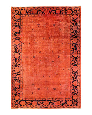 Contemporary Vibrance Orange Wool Area Rug 12' 2" x 17' 5" - Solo Rugs