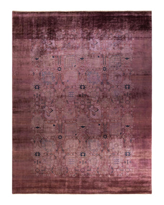 Contemporary Vibrance Purple Wool Area Rug 8' 10" x 11' 8" - Solo Rugs