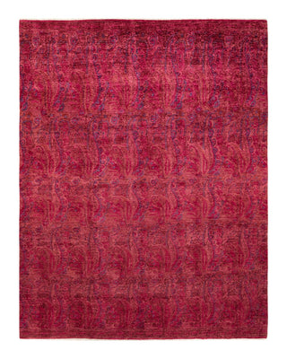 Contemporary Vibrance Purple Wool Area Rug 8' 10" x 11' 6" - Solo Rugs