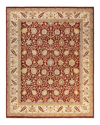 Traditional Mogul Red Wool Area Rug 8' 2" x 10' 3" - Solo Rugs