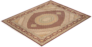Traditional Mogul Red Wool Area Rug 8' 0" x 9' 10" - Solo Rugs
