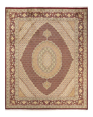 Traditional Mogul Red Wool Area Rug 8' 0" x 9' 10" - Solo Rugs