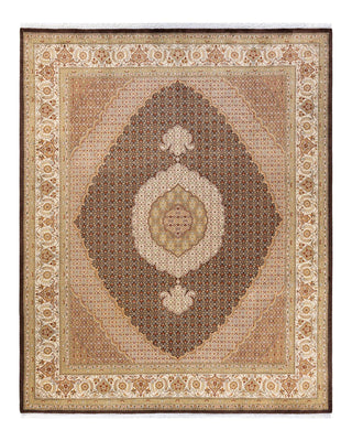 Traditional Mogul Brown Wool Area Rug 8' 2" x 10' 2" - Solo Rugs