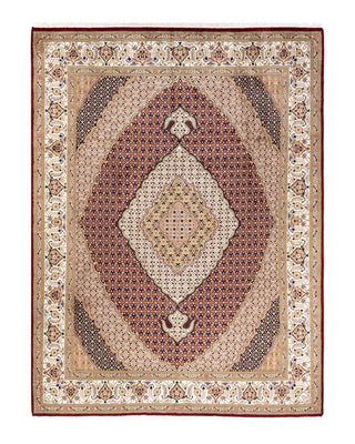 Traditional Mogul Red Wool Area Rug 8' 1" x 10' 5" - Solo Rugs