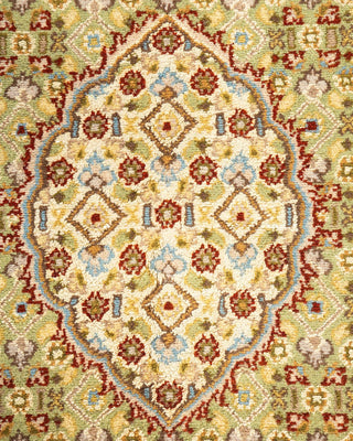 Traditional Mogul Orange Wool Area Rug 6' 6" x 9' 6" - Solo Rugs